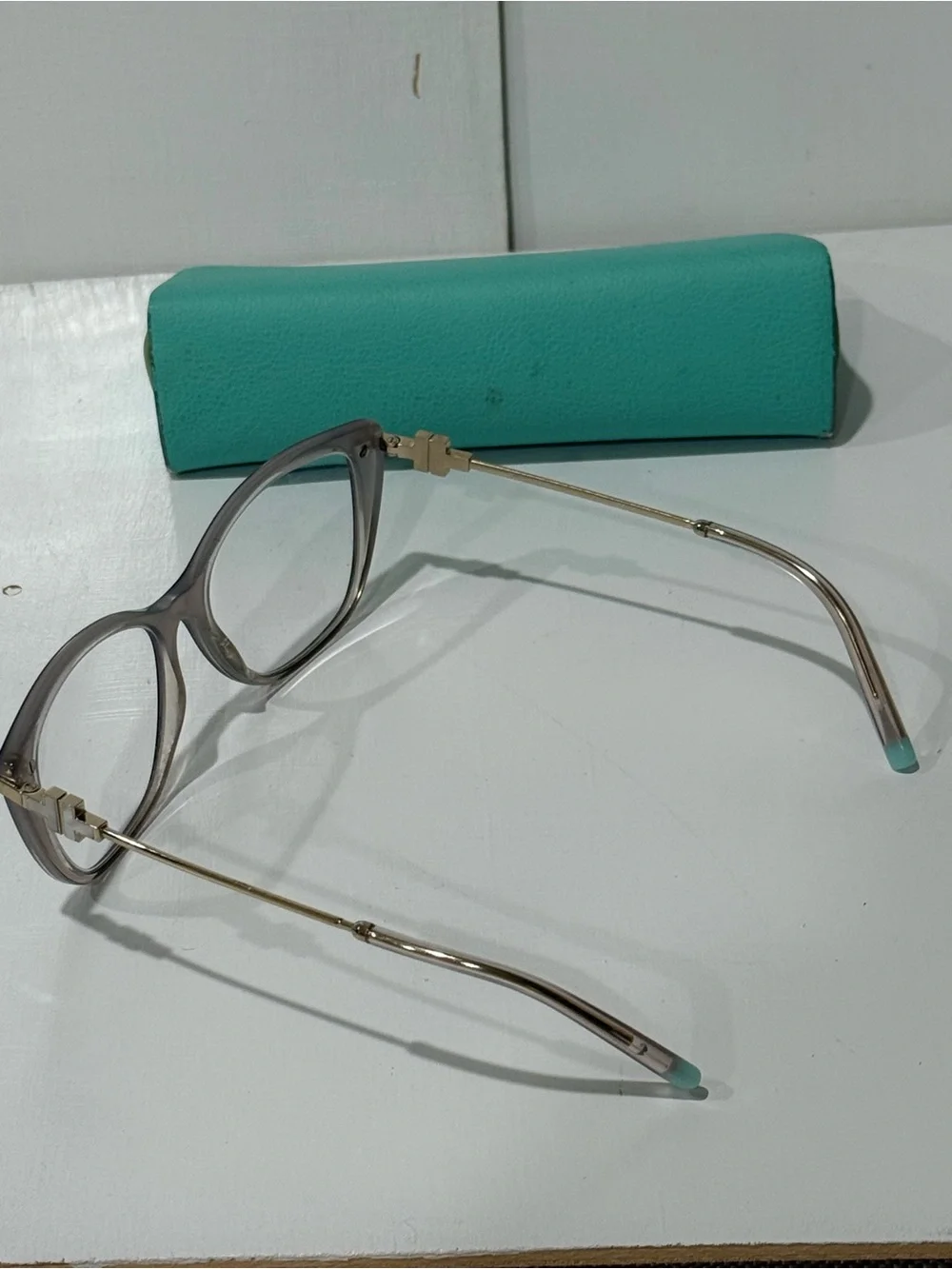 Tiffany & Co TF 2216 -8335 Satin  Champagne Eyeglass 🤓 Woman gold temples Italy